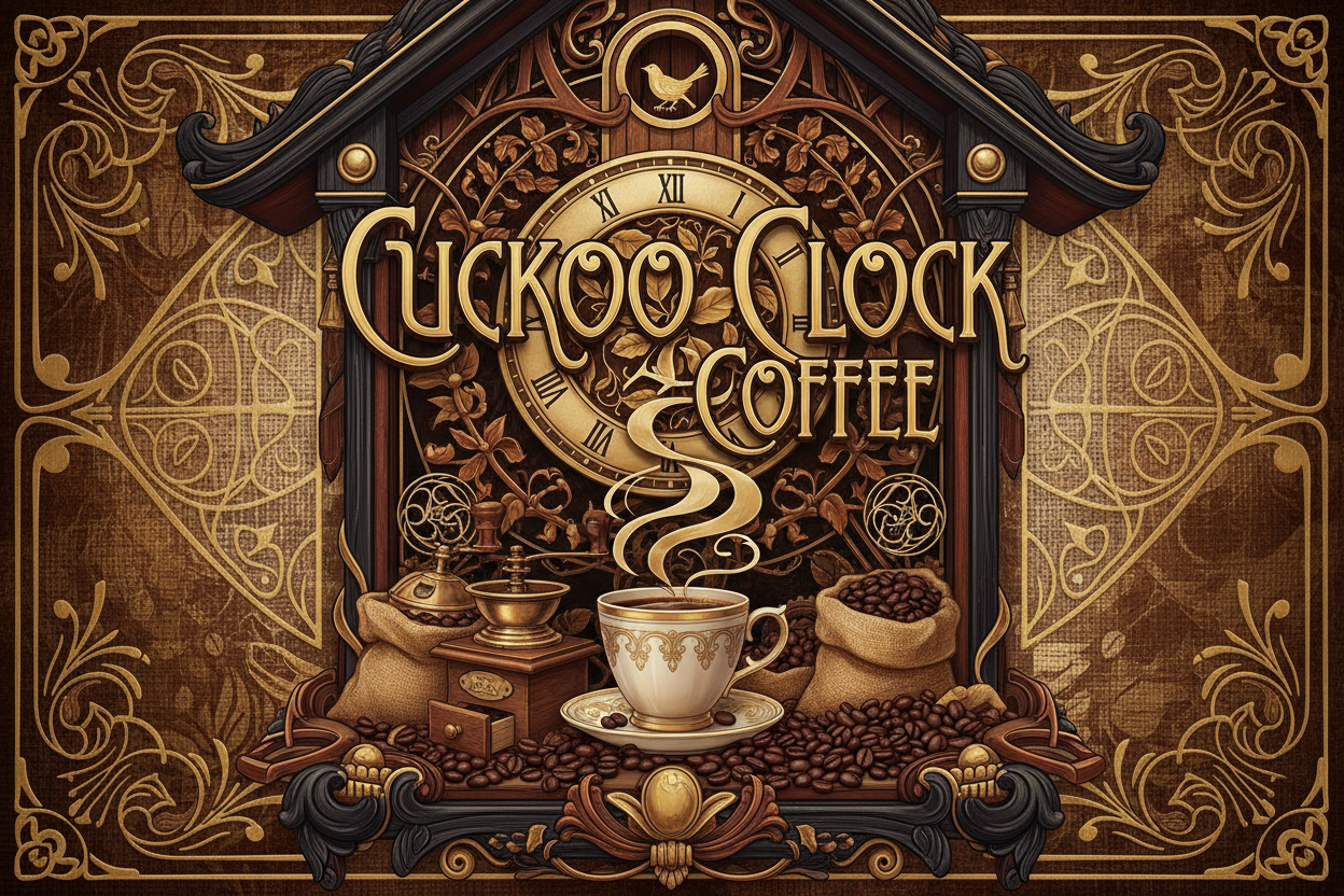 SOPHISTICATED FILLED IMAGE OF ( cUCKOO cLOCK cOFFEE)