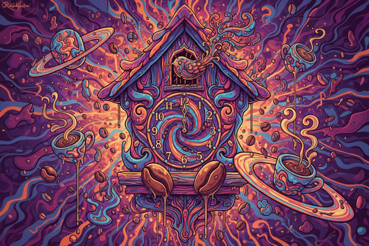 trippy cuckoo clock coffee